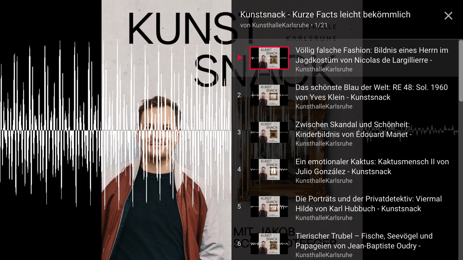Kunstsnack der Kunsthalle Karlsruhe - Kurze Facts leicht bekmmlich -  museumsfernsehen
